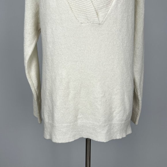 RDI Womens Pearl Essence V Neck Sweater Off White Oversized Tunic size Medium - Picture 6 of 14